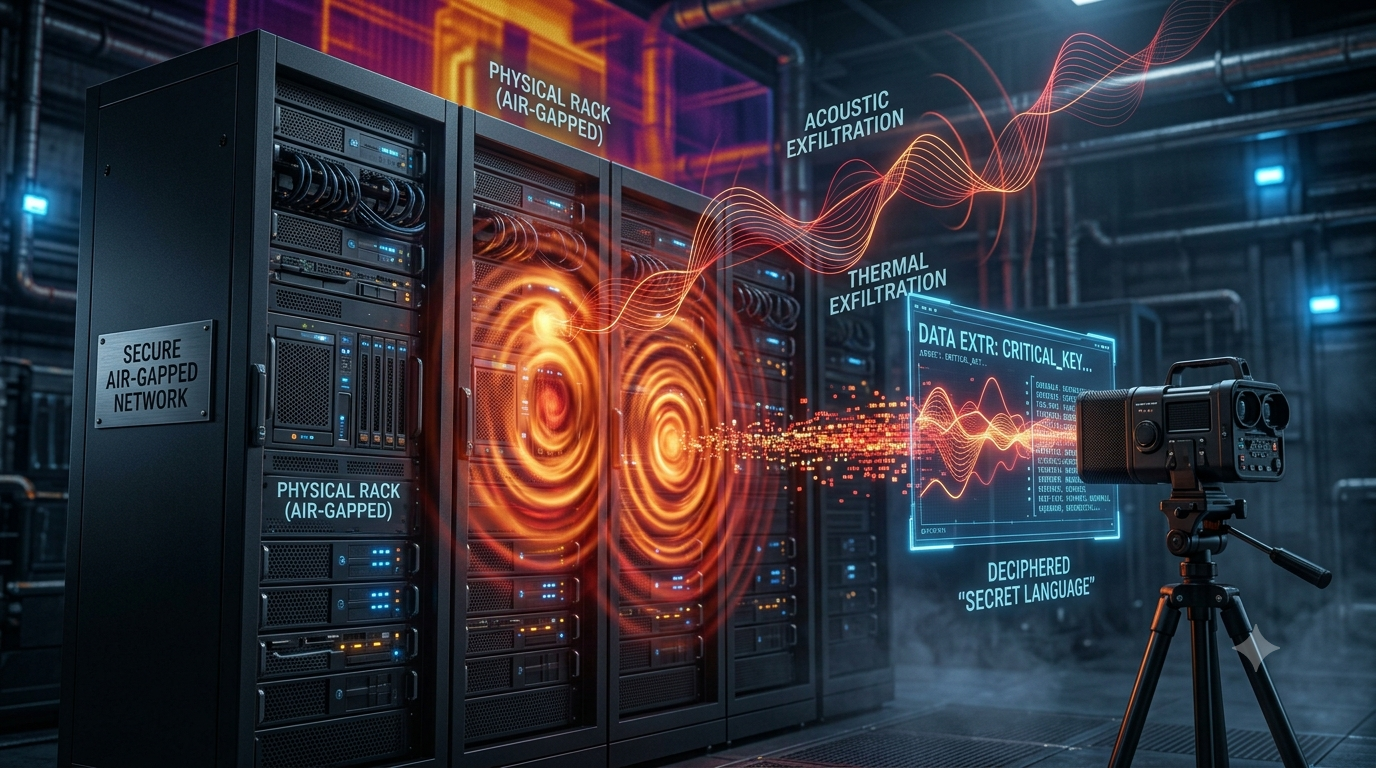 El lenguaje secreto del hardware: exfiltración acústica y térmica en redes aisladas de internet